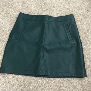 Emerald faux leather skirt
